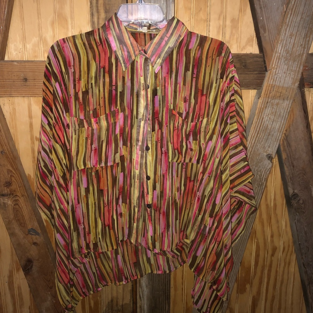 Love Richie Multi Colored Buttondown Blouse